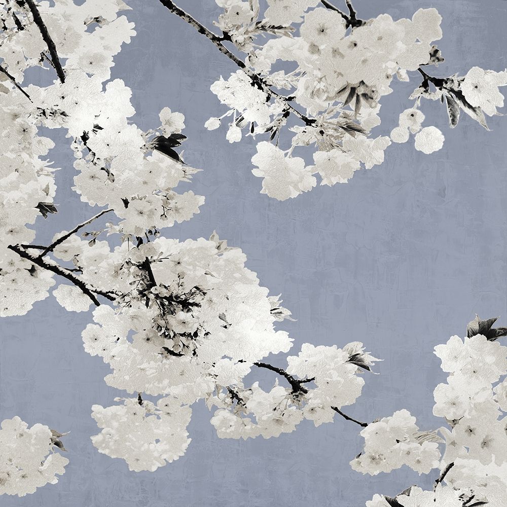 Blossoms on Blue I art print by Kate Bennett for $57.95 CAD
