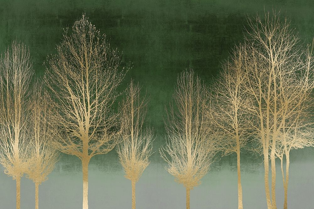Gold Forest on Green art print by Kate Bennett for $57.95 CAD