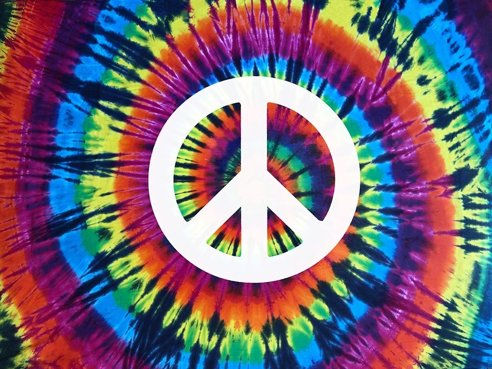 Tie Dye Rainbow Peace Sign art print by Molly Kearns for $57.95 CAD