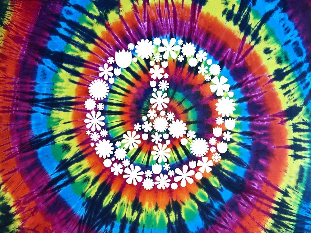 Tie Dye Rainbow Peace Sign II art print by Molly Kearns for $57.95 CAD