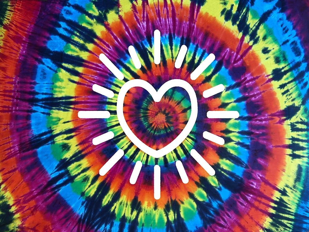 Tie Dye Rainbow Radiant Heart art print by Molly Kearns for $57.95 CAD