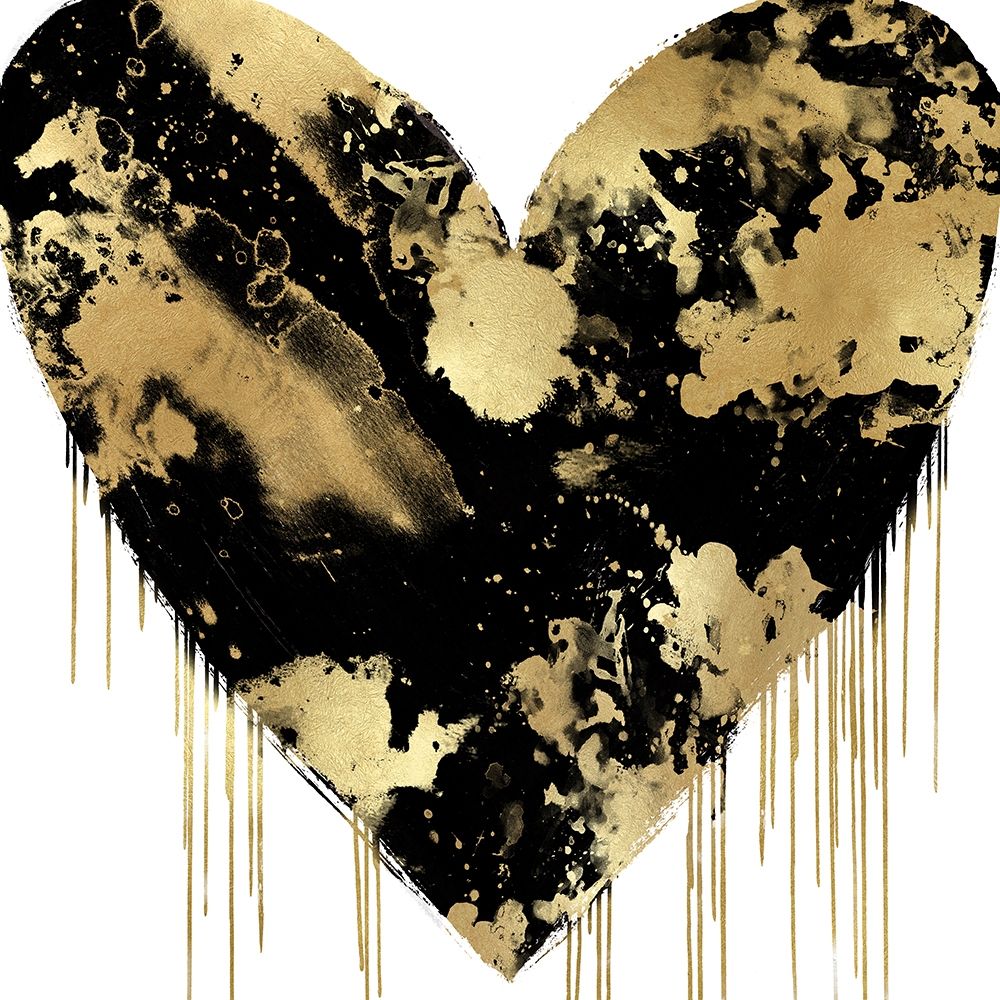 Big Hearted Black and Gold art print by Lindsay Rodgers for $57.95 CAD