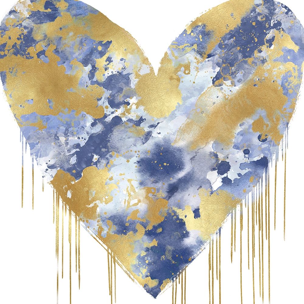 Big Hearted Blue and Gold art print by Lindsay Rodgers for $57.95 CAD