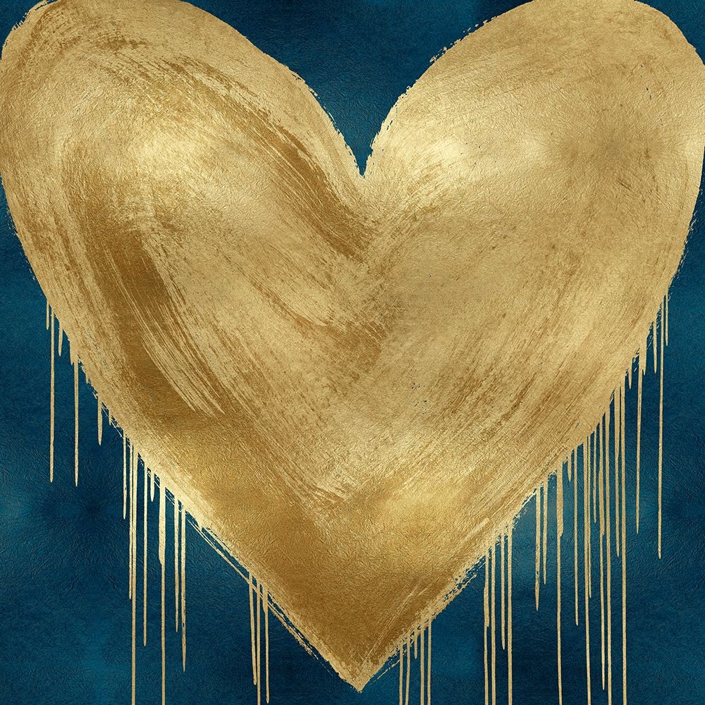 Big Hearted Gold on Teal art print by Lindsay Rodgers for $57.95 CAD