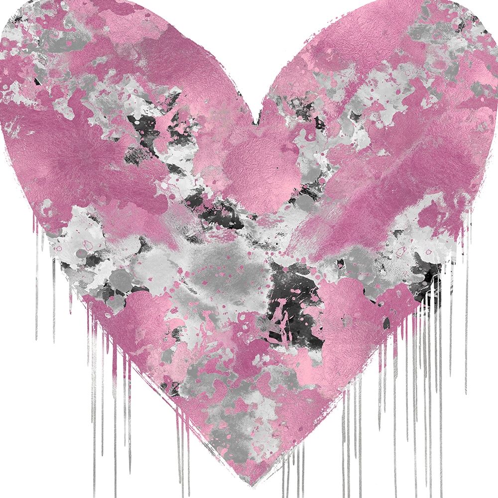 Big Hearted Pink and Silver art print by Lindsay Rodgers for $57.95 CAD
