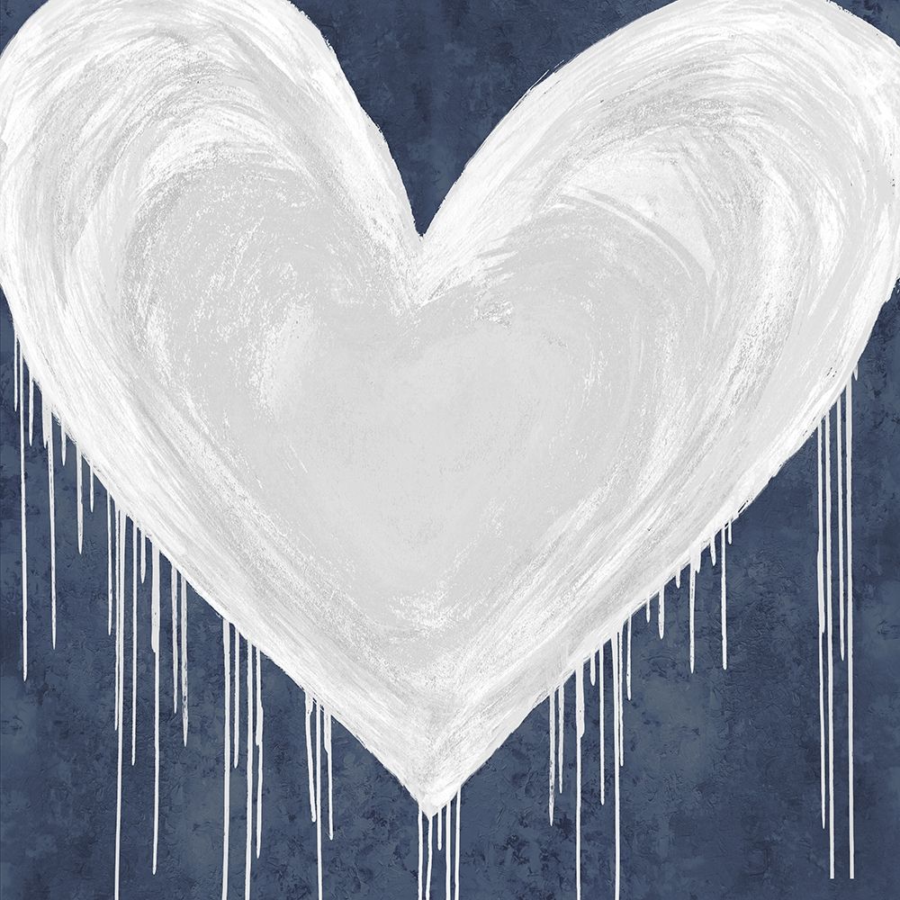 Big Hearted White on Blue art print by Lindsay Rodgers for $57.95 CAD