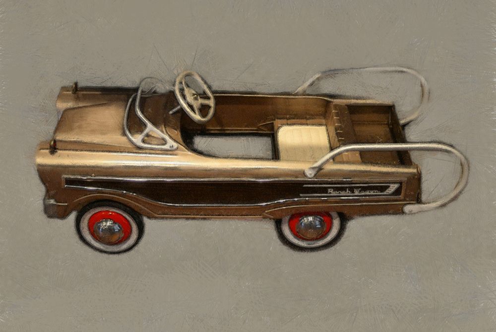 Ranch Wagon Pedal Car art print by Michelle Calkins for $57.95 CAD