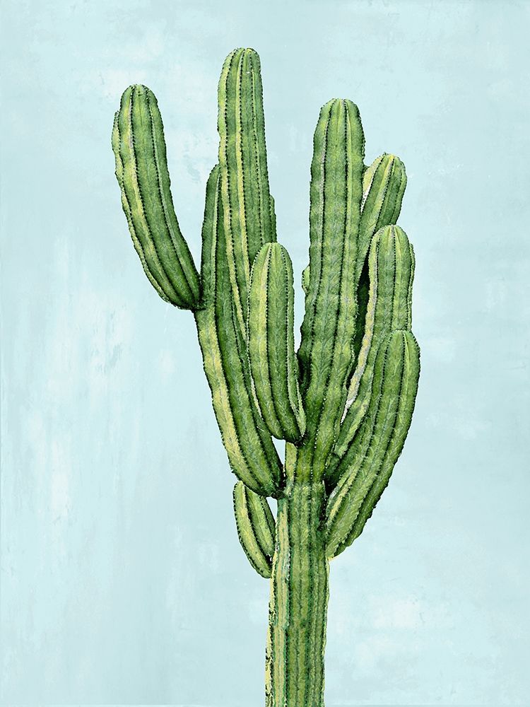 Cactus on Blue I art print by Mia Jensen for $57.95 CAD