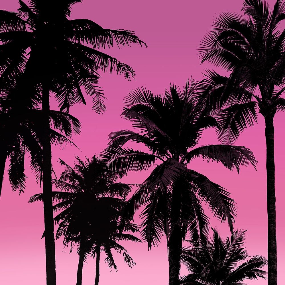 Palms Black on Pink II art print by Mia Jensen for $57.95 CAD
