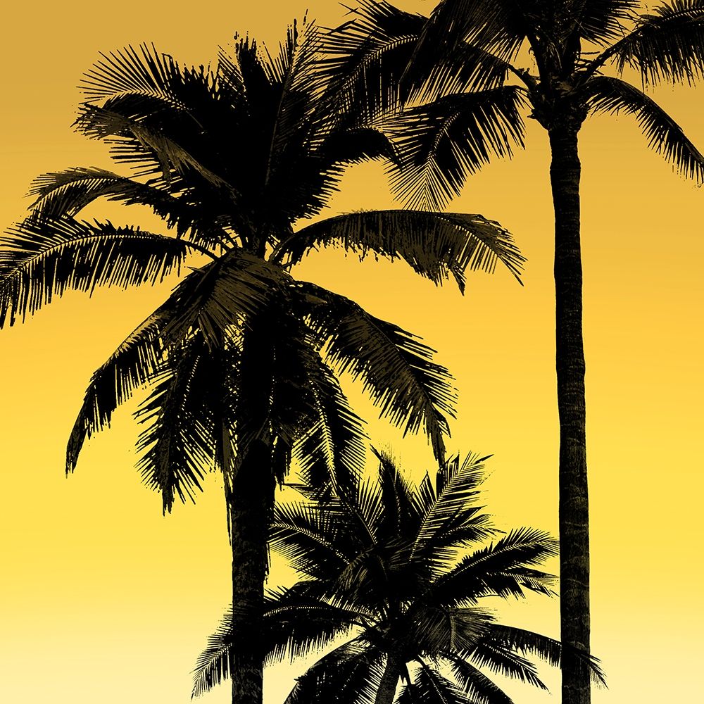 Palms Black on Yellow I art print by Mia Jensen for $57.95 CAD