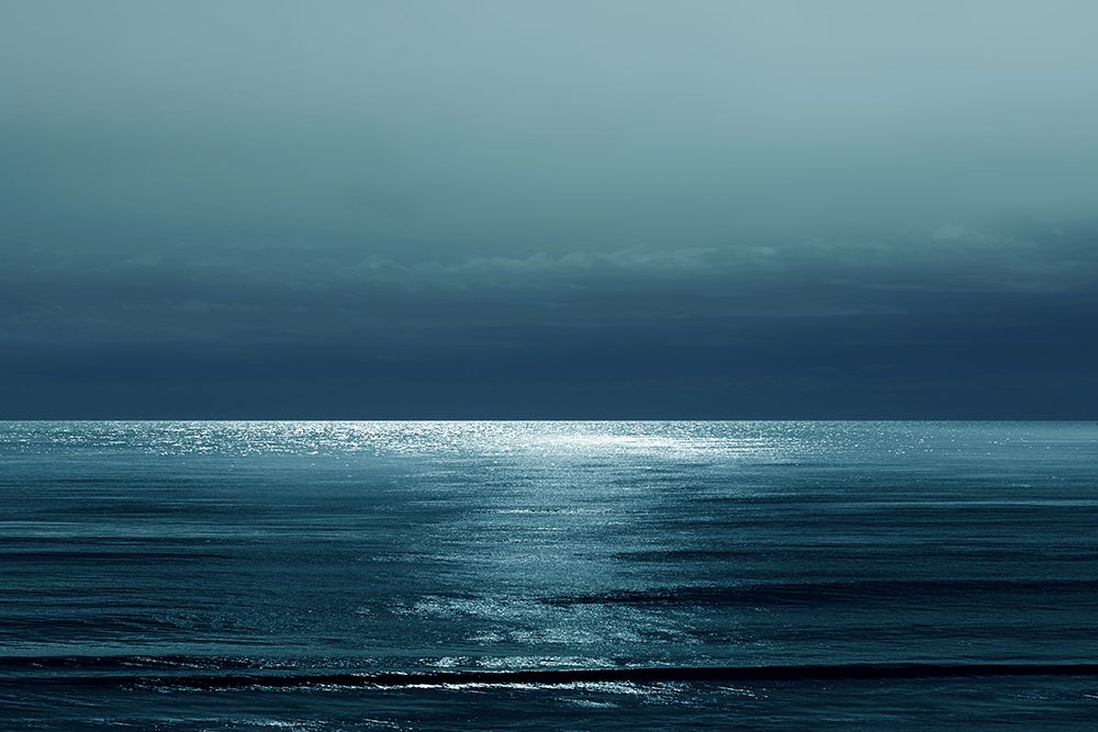 Moonlit Ocean Teal I art print by Maggie Olsen for $57.95 CAD