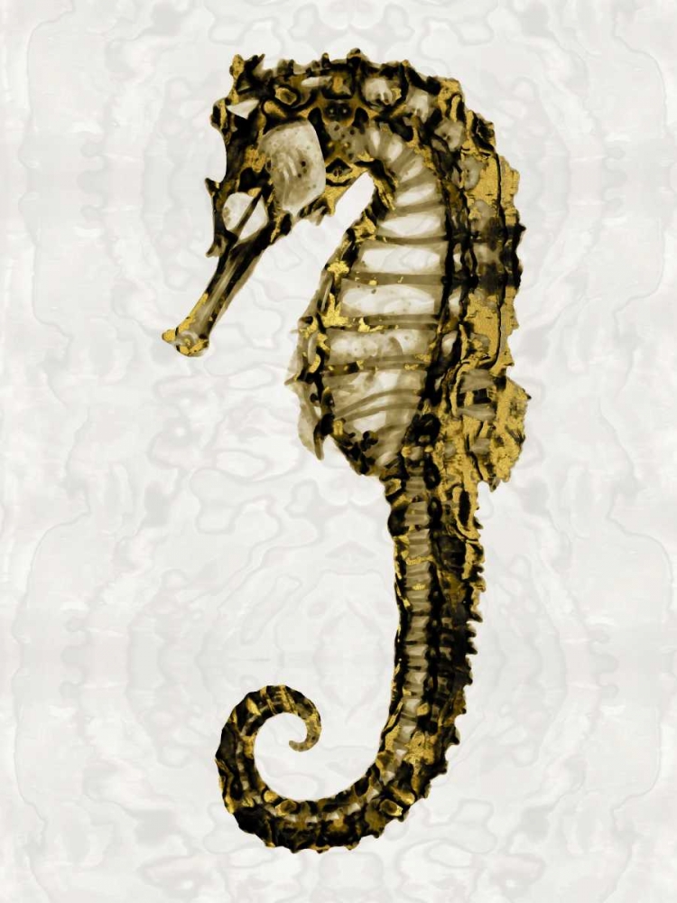 Golden Sea Horse I art print by Melonie Miller for $57.95 CAD