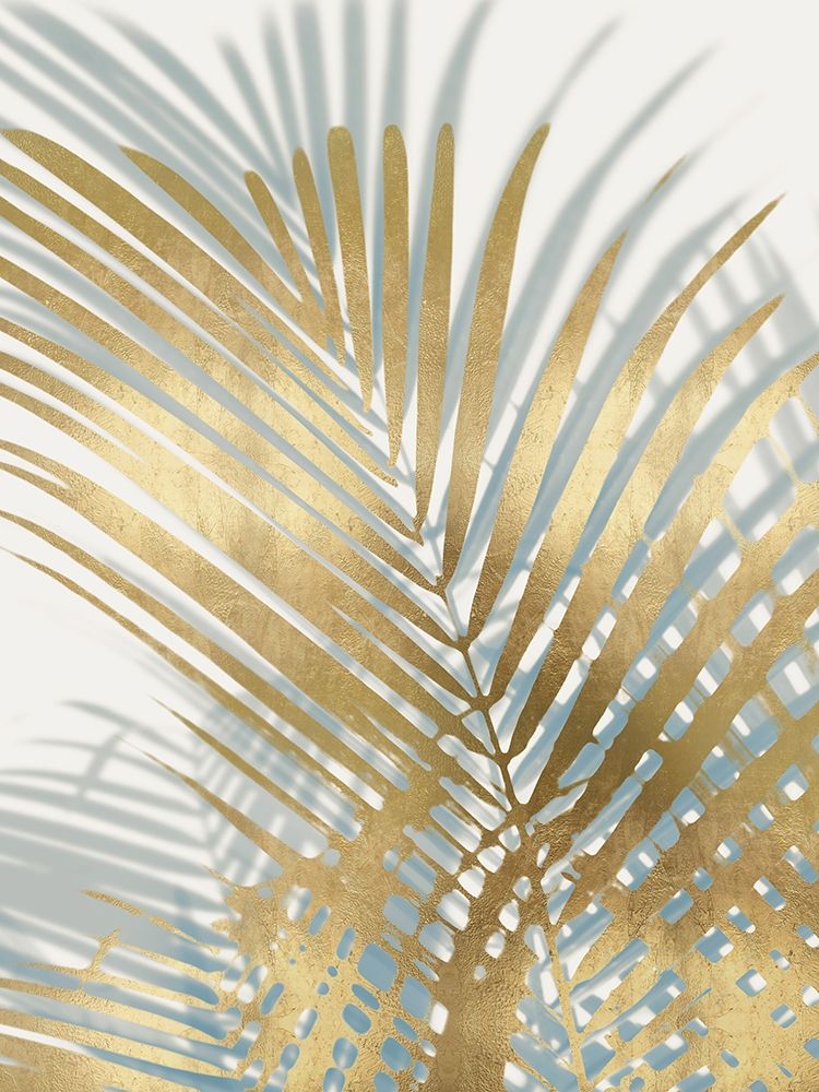 Palm Shadows Aqua on Gold I art print by Melonie Miller for $57.95 CAD