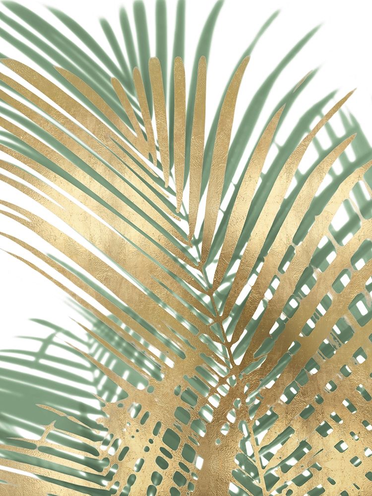 Palm Shadows Gold on Green I art print by Melonie Miller for $57.95 CAD