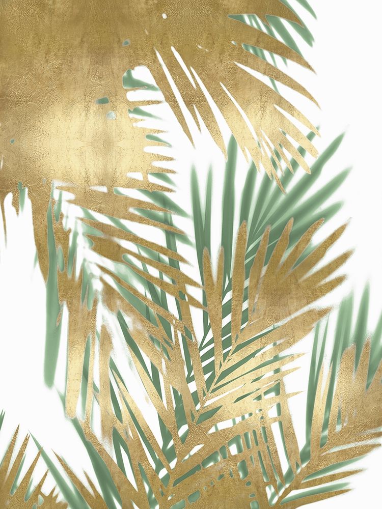 Palm Shadows Gold on Green II art print by Melonie Miller for $57.95 CAD