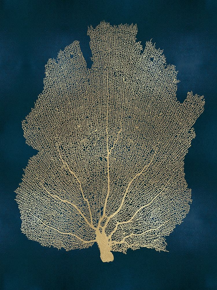 Sea Fan Gold on Teal I art print by Melonie Miller for $57.95 CAD
