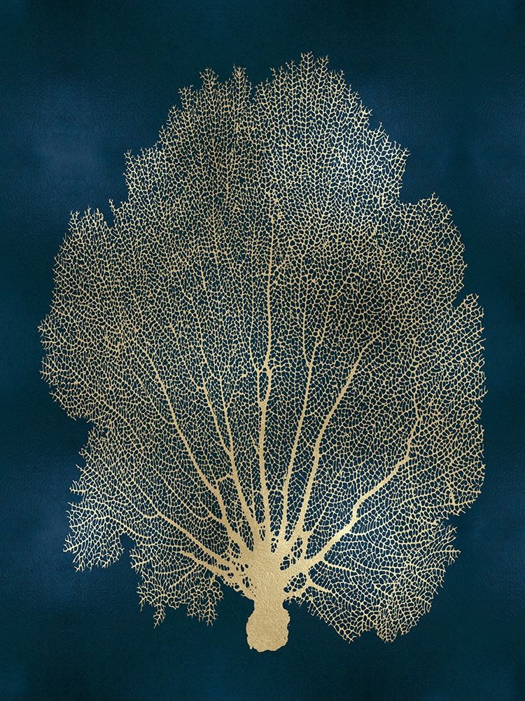 Sea Fan Gold on Teal II art print by Melonie Miller for $57.95 CAD