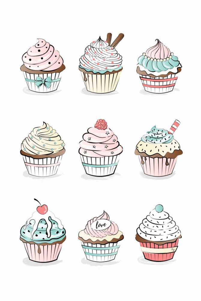Cupcakes art print by Martina Pavlova for $57.95 CAD