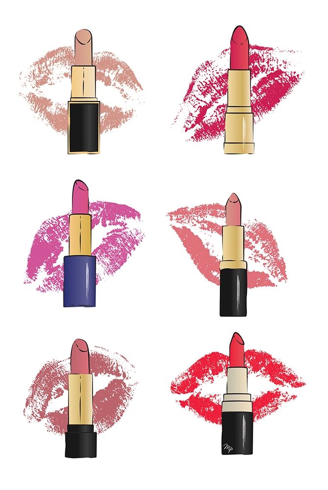 Lipsticks and Lips art print by Martina Pavlova for $57.95 CAD