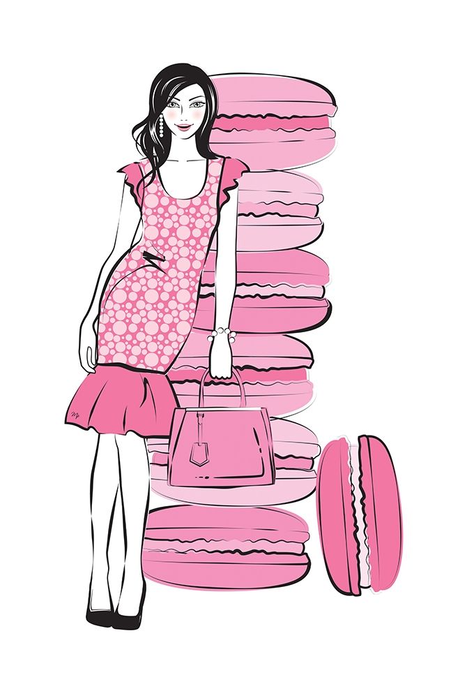 Pink Macaron Girl art print by Martina Pavlova for $57.95 CAD