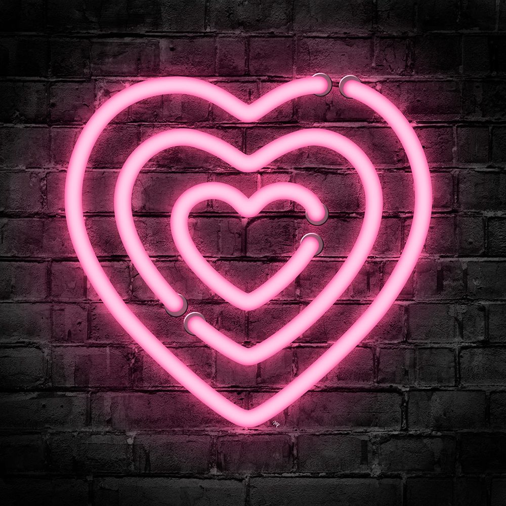 Neon Hearts art print by Martina Pavlova for $57.95 CAD