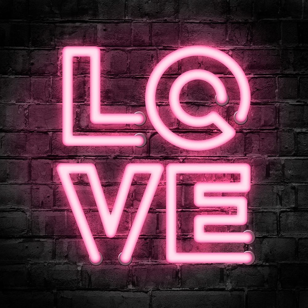 Neon Love Pink art print by Martina Pavlova for $57.95 CAD