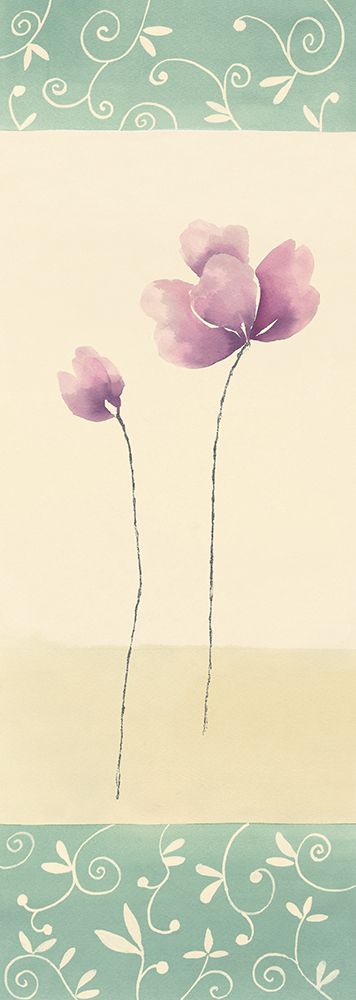 Fleurs roses et ornements II art print by Marianne Blondel for $57.95 CAD