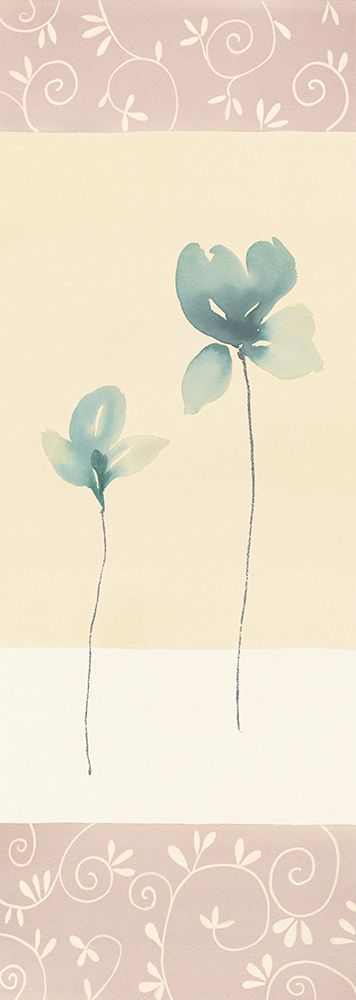 Fleurs bleues et ornements I art print by Marianne Blondel for $57.95 CAD