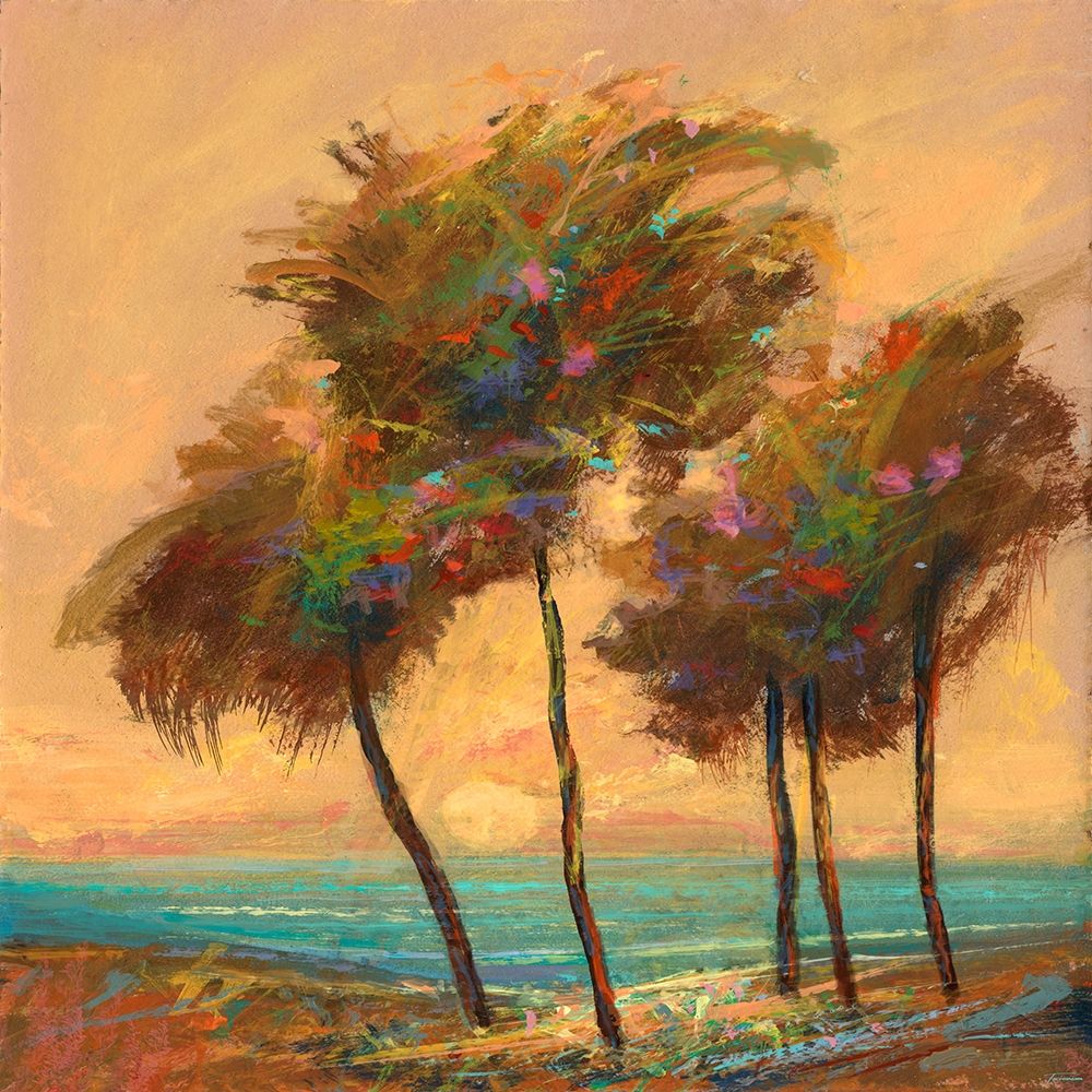 Palms Setting Sun art print by Michael Tienhaara for $57.95 CAD