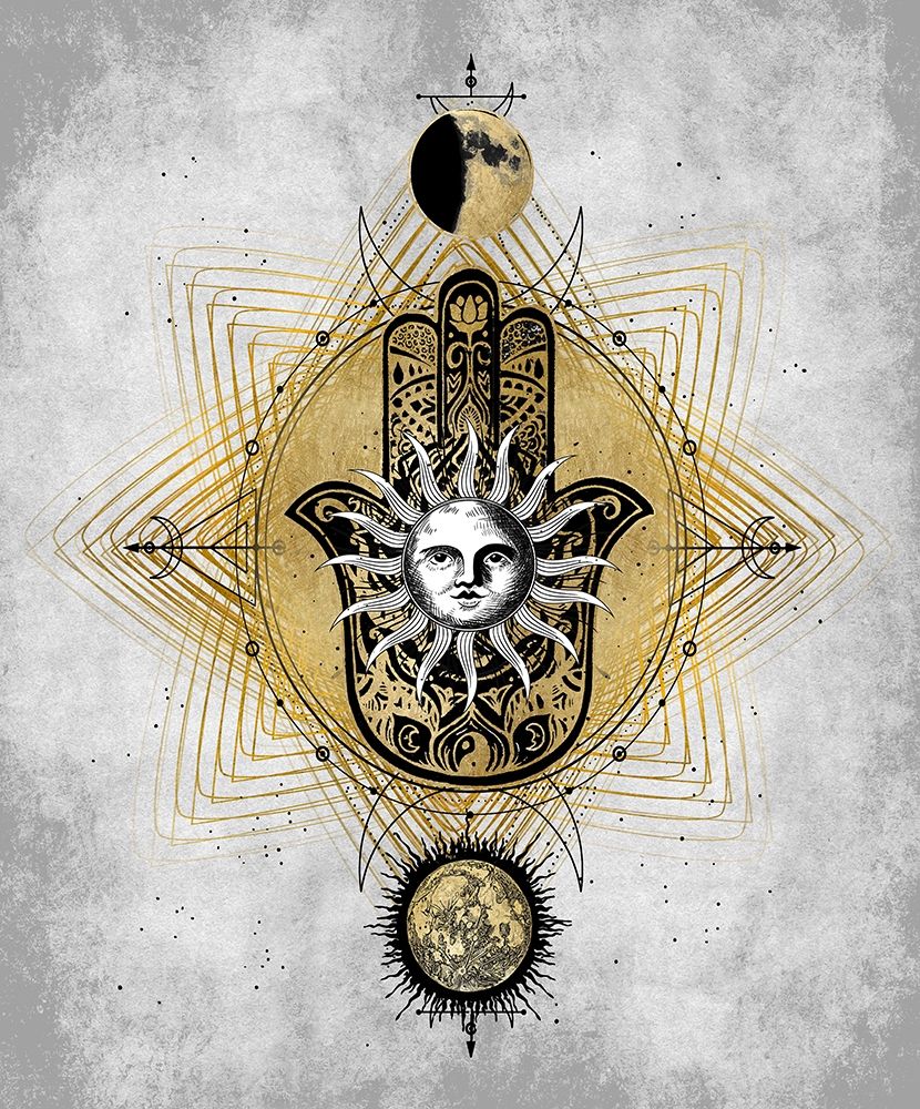 Hamsa Hand with Sun art print by Oliver Jeffries for $57.95 CAD