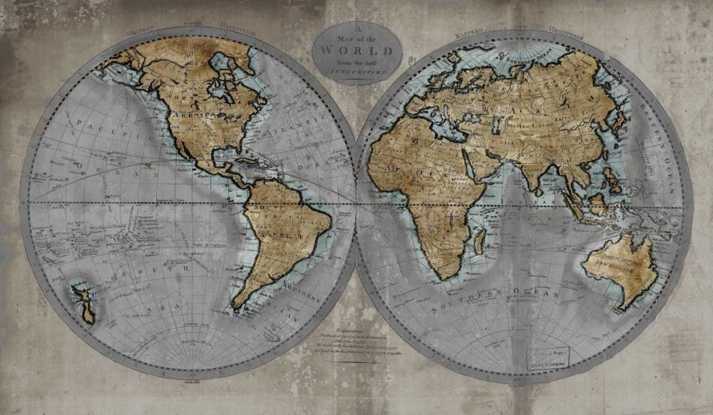 Map of the World art print by Russell Brennan for $57.95 CAD