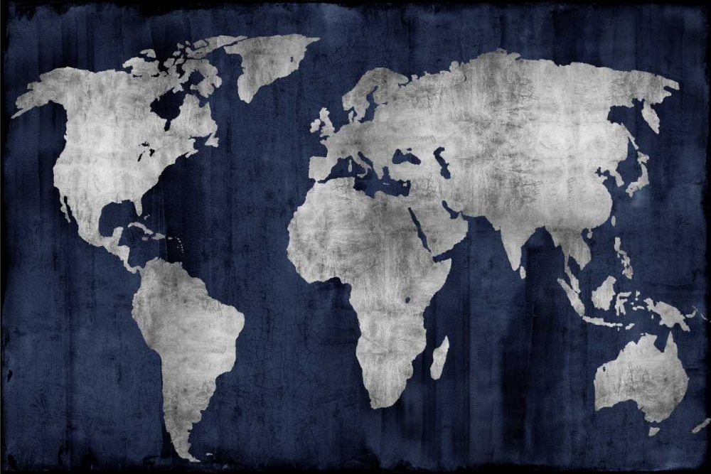 The World - Silver on Blue art print by Russell Brennan for $57.95 CAD