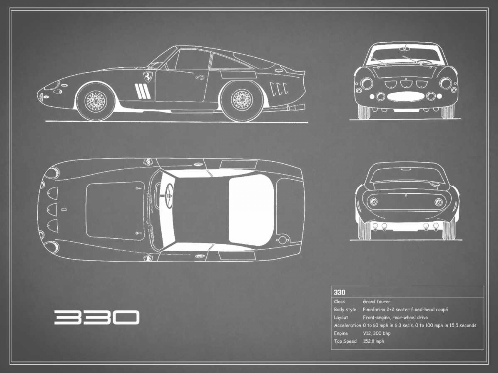 Ferrari 330-Grey art print by Mark Rogan for $57.95 CAD