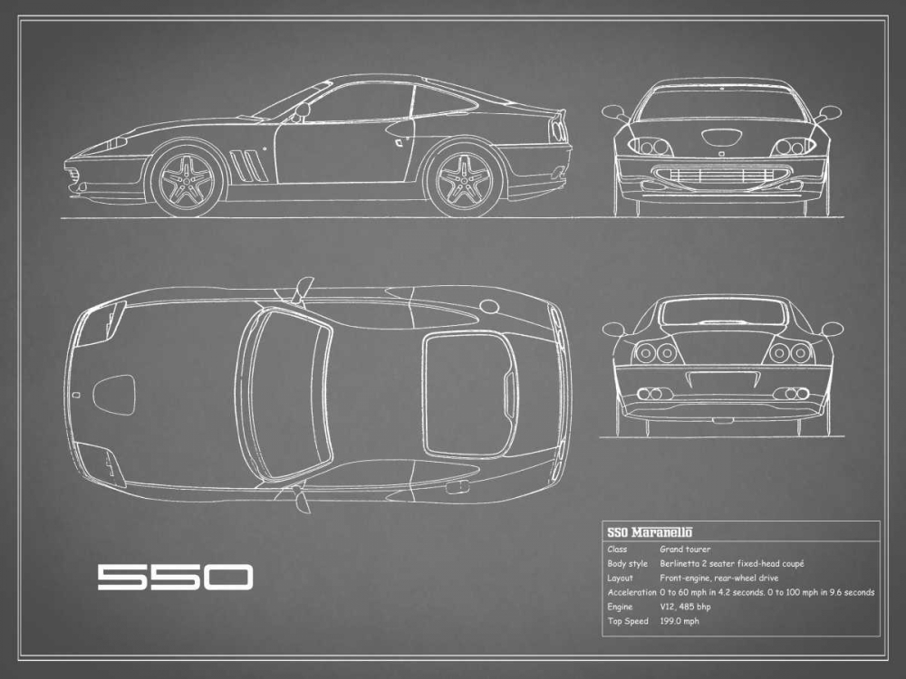 Ferrari 550-Grey art print by Mark Rogan for $57.95 CAD