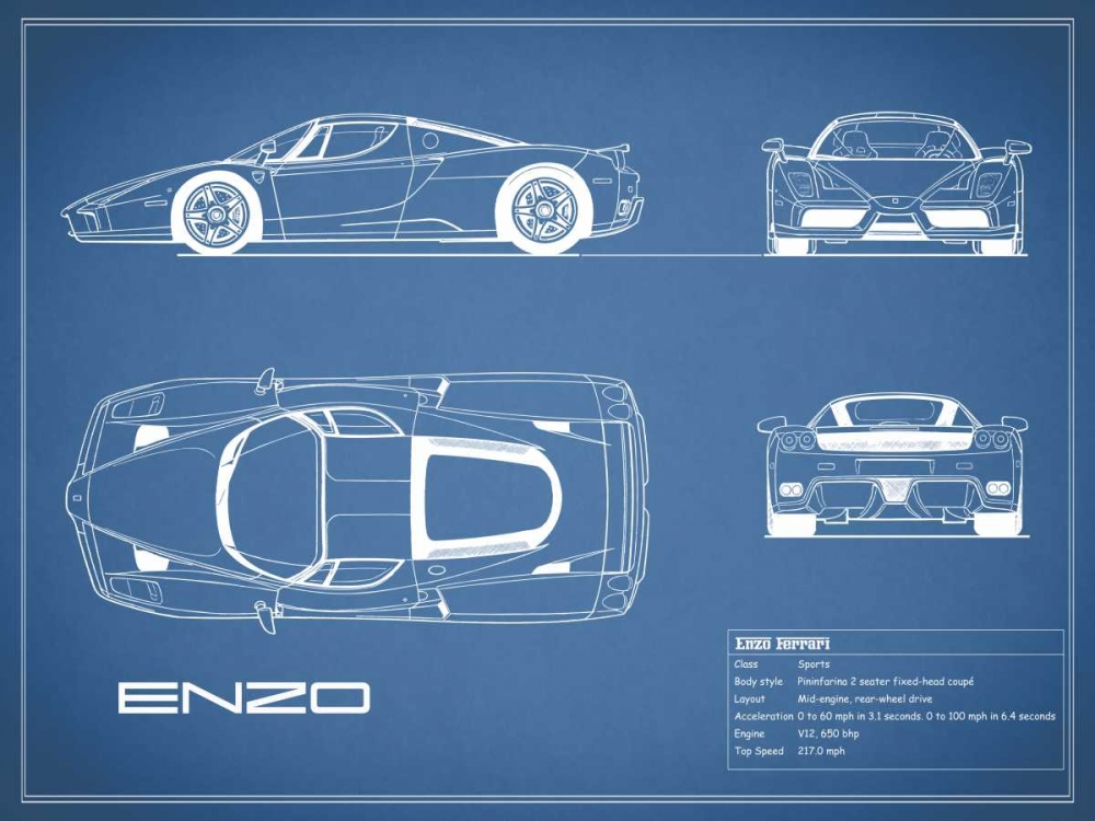 Ferrari Enzo-Blue art print by Mark Rogan for $57.95 CAD