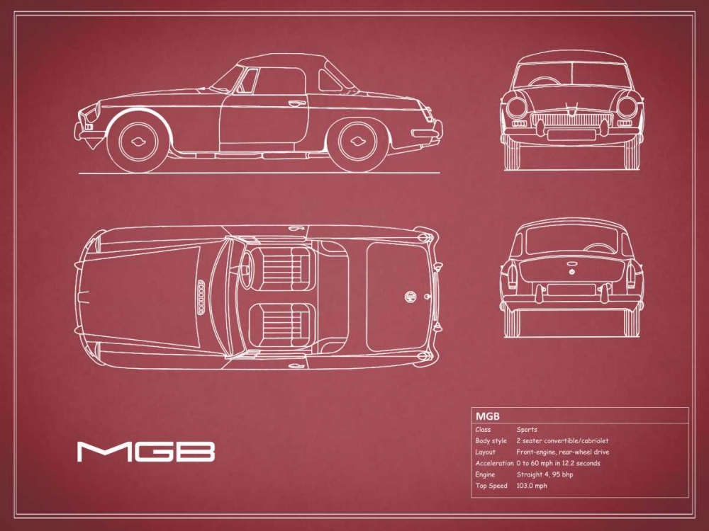 MGB-Maroon art print by Mark Rogan for $57.95 CAD