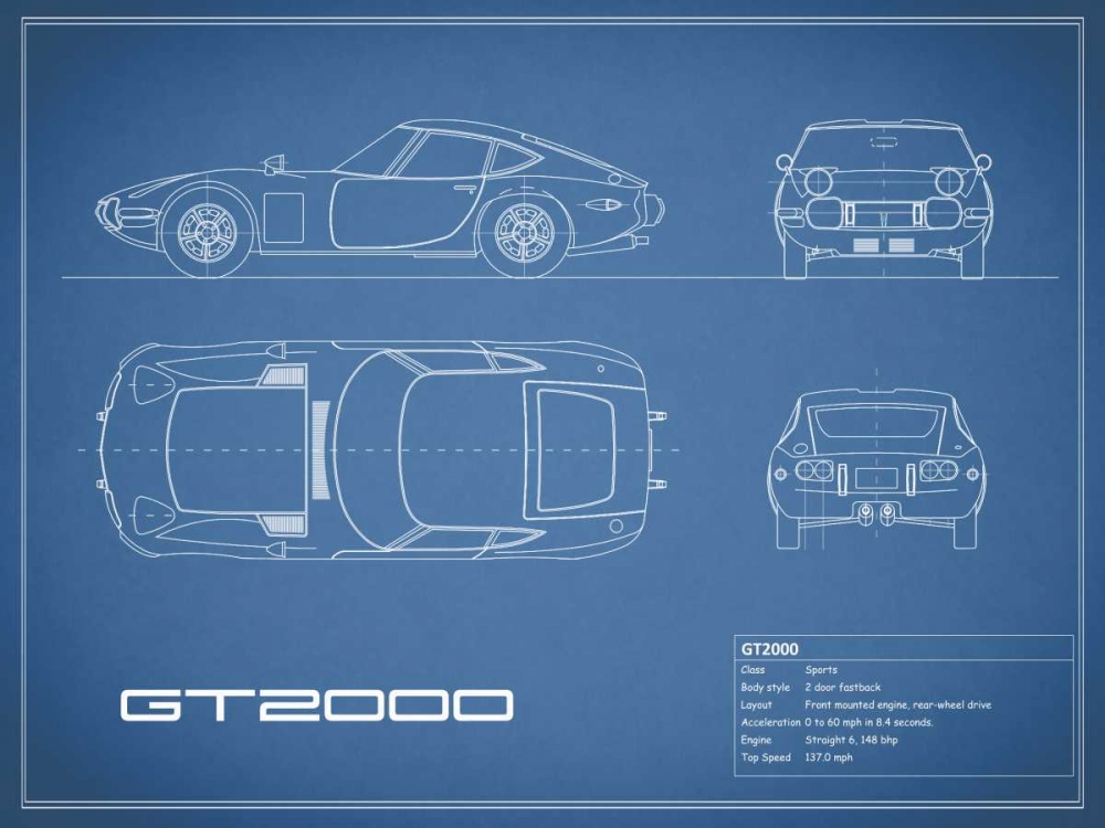 Toyota GT2000-Blue art print by Mark Rogan for $57.95 CAD