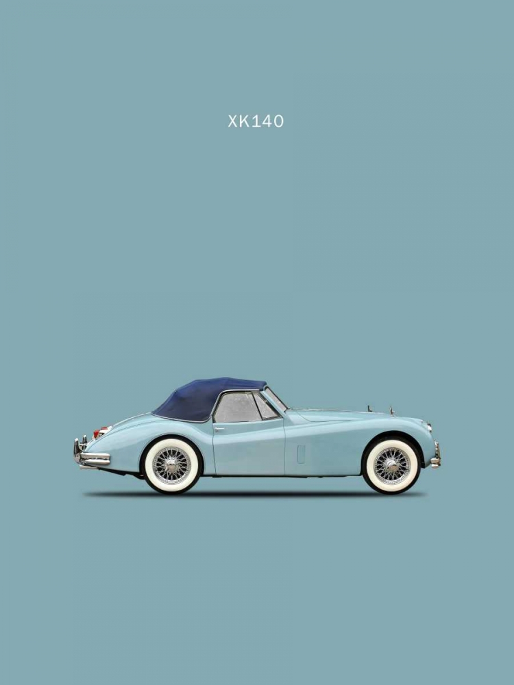 Jaguar XK140 Blue art print by Mark Rogan for $57.95 CAD