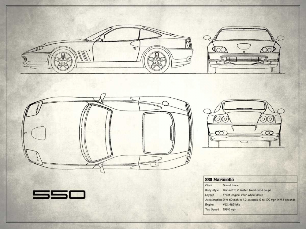 Ferrari 550 White art print by Mark Rogan for $57.95 CAD