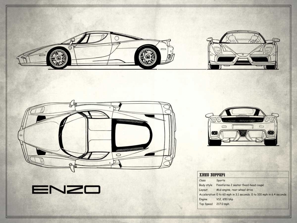 Ferrari Enzo White art print by Mark Rogan for $57.95 CAD
