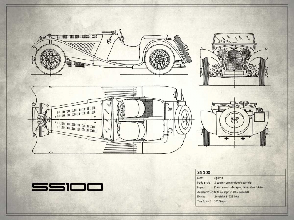 Jaguar SS1 White art print by Mark Rogan for $57.95 CAD