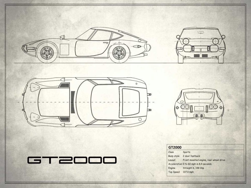Toyota GT2000 White art print by Mark Rogan for $57.95 CAD