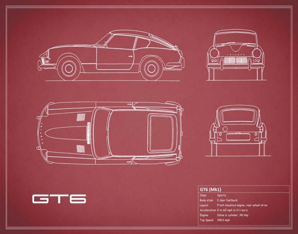 Triumph GT6 Mk1 White art print by Mark Rogan for $57.95 CAD