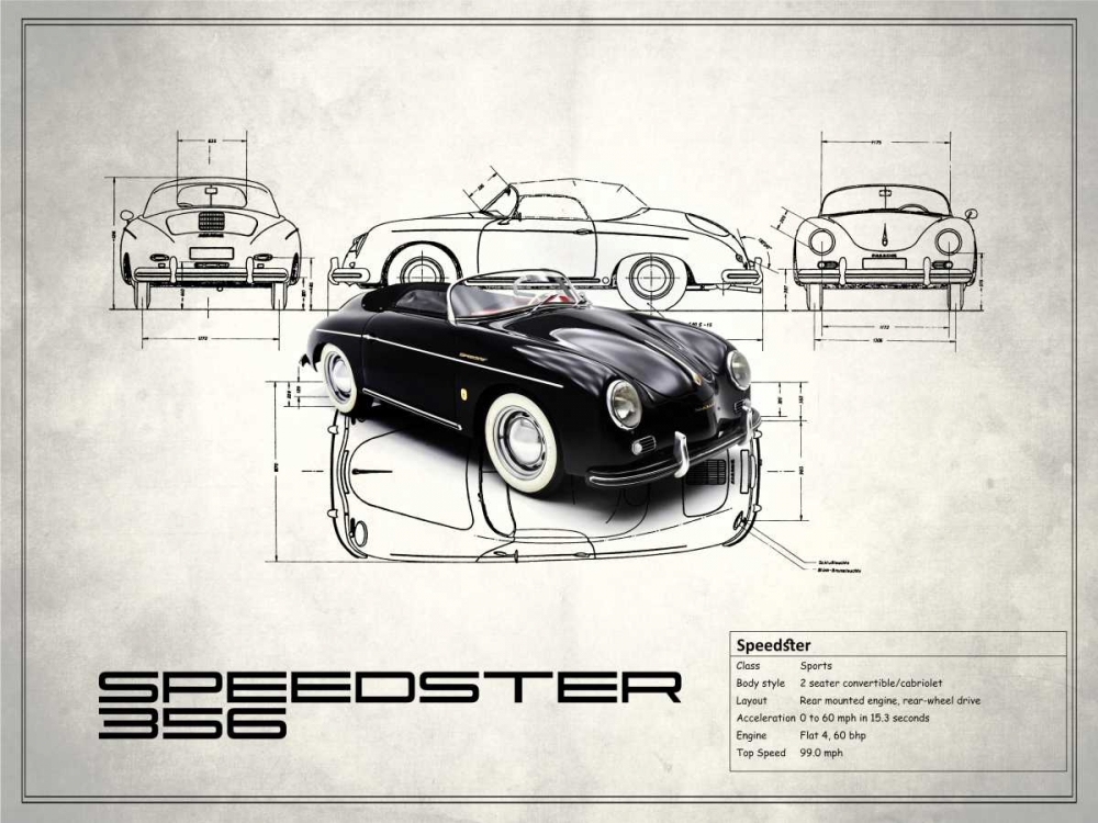 Porsche Speedster 1959 art print by Mark Rogan for $57.95 CAD