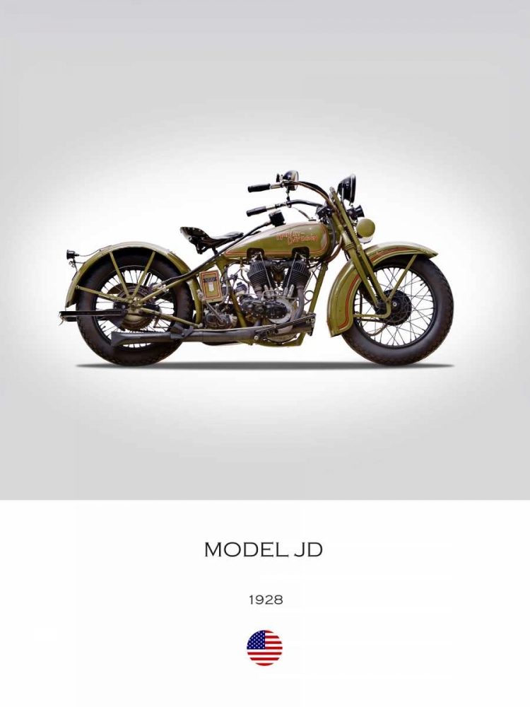 Harley Davidson Model JD 1928 art print by Mark Rogan for $57.95 CAD