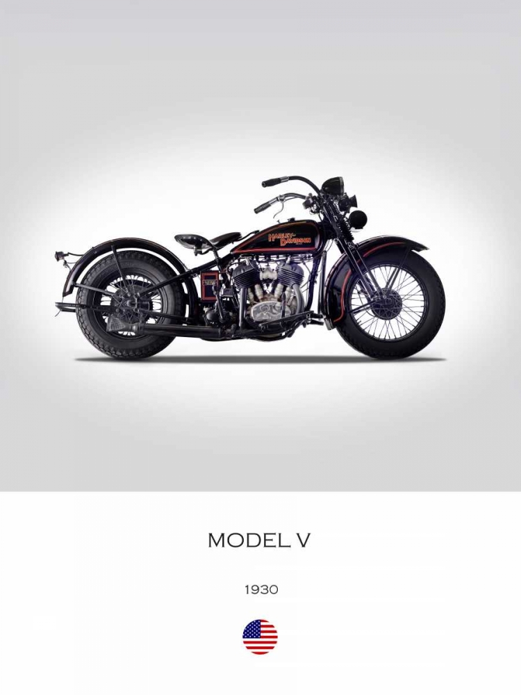 Harley Davidson Model V 1930 art print by Mark Rogan for $57.95 CAD