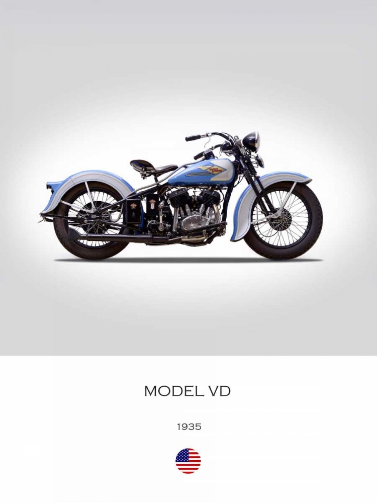 Harley Davidson Model VD 1935 art print by Mark Rogan for $57.95 CAD