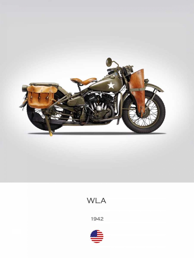 Harley Davidson WLA 1942 art print by Mark Rogan for $57.95 CAD