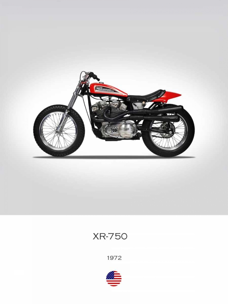 Harley Davidson XR 750 1972 art print by Mark Rogan for $57.95 CAD