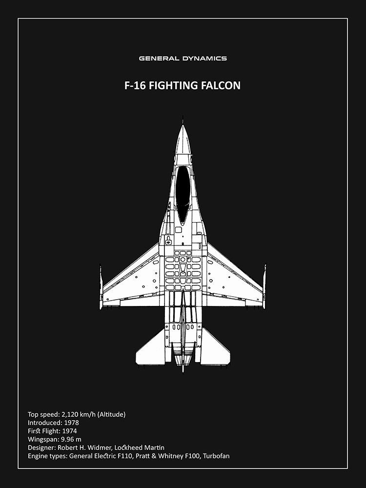 BP F-16 Fighting Falcon Black art print by Mark Rogan for $57.95 CAD